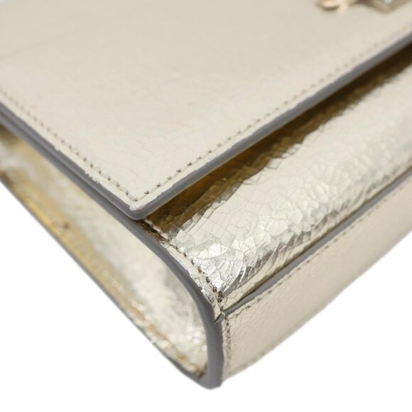 Yves Saint Laurent  Kate Metallic Crackled Calfskin Leather Crossbody Bag Gold - Picture 9 of 13